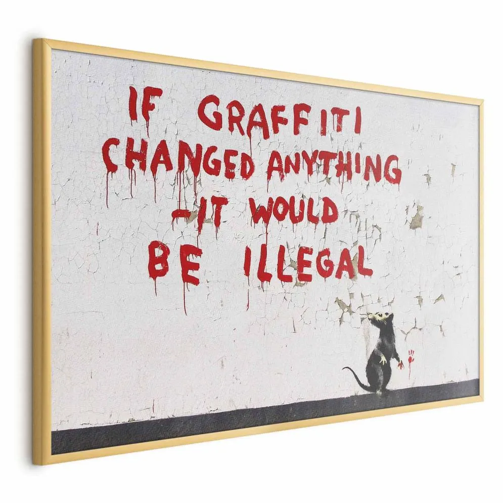 Plakat Cytat graffiti 30x21 cm z ramą złotą bez marginesu | MIRAT.
