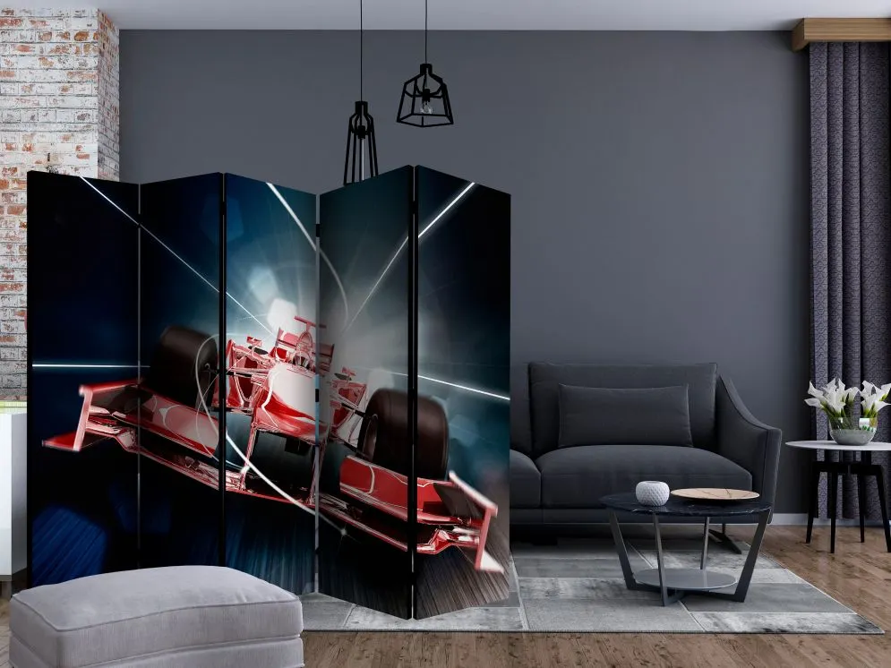 Parawan dwustronny Street art 225x172 cm 5-częściowy szary | MIRAT.