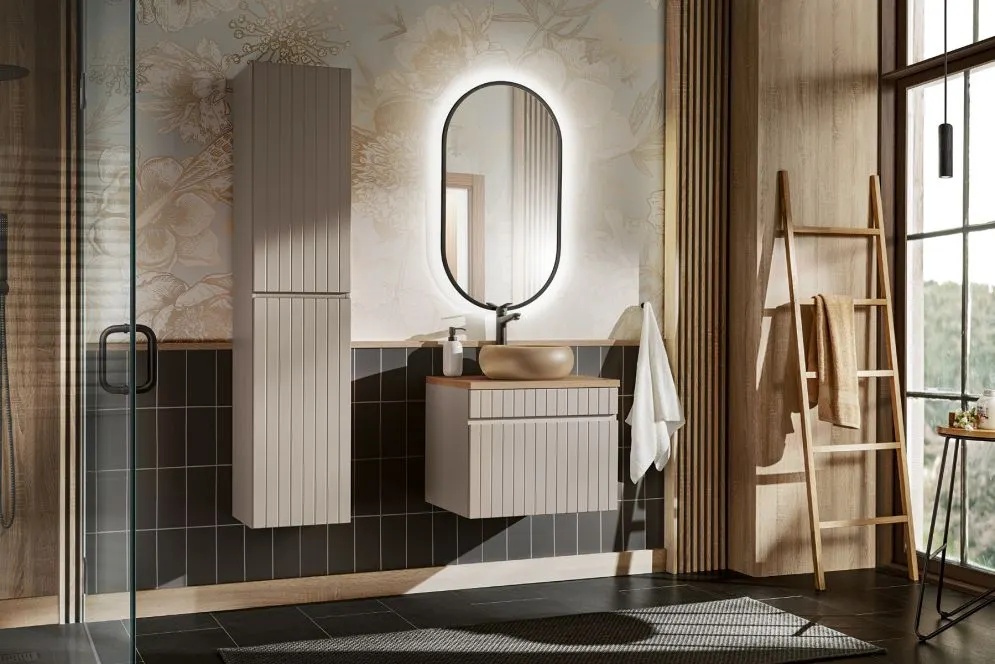 Szafka łazienkowa ICONIC CASHMERE 80 35 cm wisząca I sklep meblowy MIRAT. styl RYFLOWANY