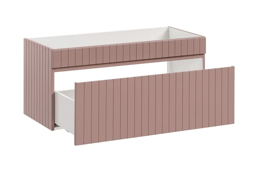 Szafka pod umywalkę nablatową ICONIC WHITE 82 z szufladą 100cm biała I sklep meblowy MIRAT. styl RYFLOWANY