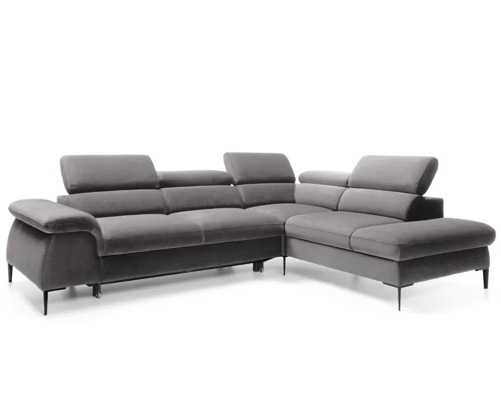 Narożnik z funkcją spania SIMON L ciemny szary prawy/lewy I sklep meblowy MIRAT.