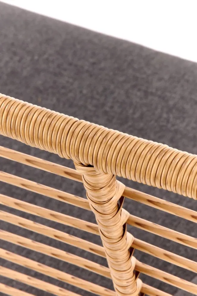 Sofa IKARO XL rattanowa z poduszkami na metalowych nogach | MIRAT. styl LOFT