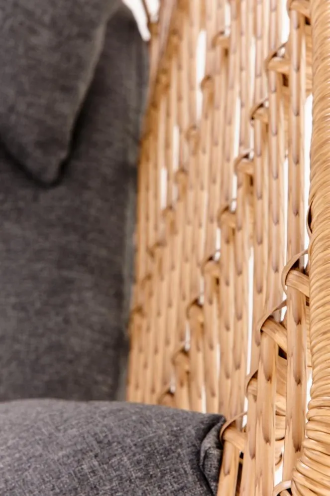 Sofa IKARO XL rattanowa z poduszkami na metalowych nogach | MIRAT. styl LOFT