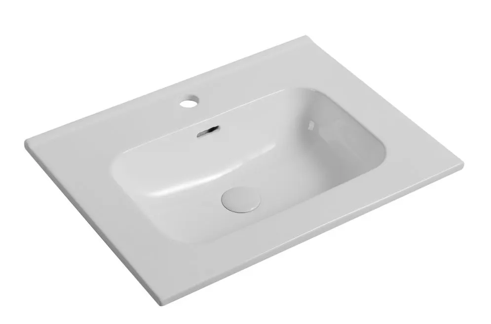 Umywalka wpuszczana ALTON 60 cm biała ceramiczna | MIRAT