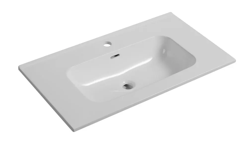 Umywalka wpuszczana ceramiczna ALTON 80 cm biała | MIRAT