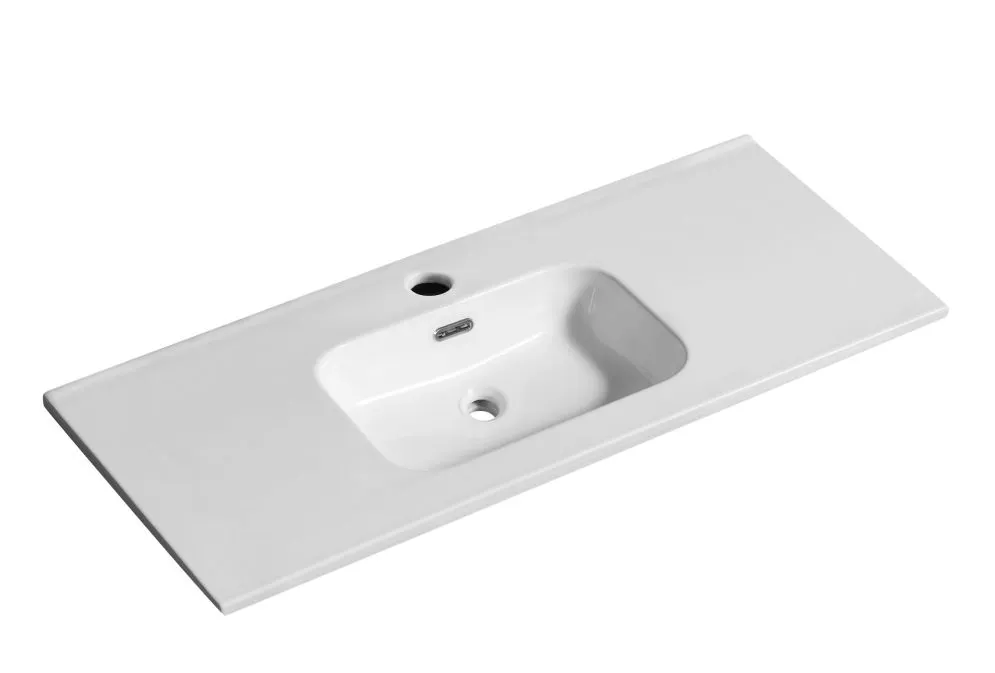 Umywalka wpuszczana ceramiczna ALTON 100 cm biała | MIRAT