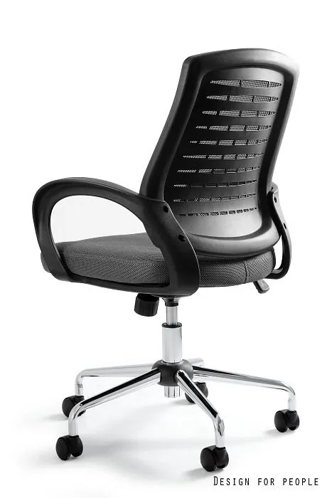 Fotel biurowy AWARD szary tapicerowany siatką ze stałymi podłokietnikami | MIRAT. w stylu  kolekcja