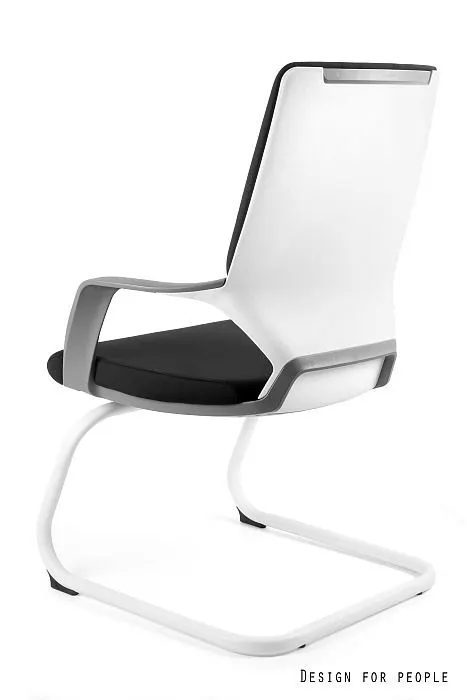 Fotel APOLLO SKID biały/czarny na płozie | MIRAT.