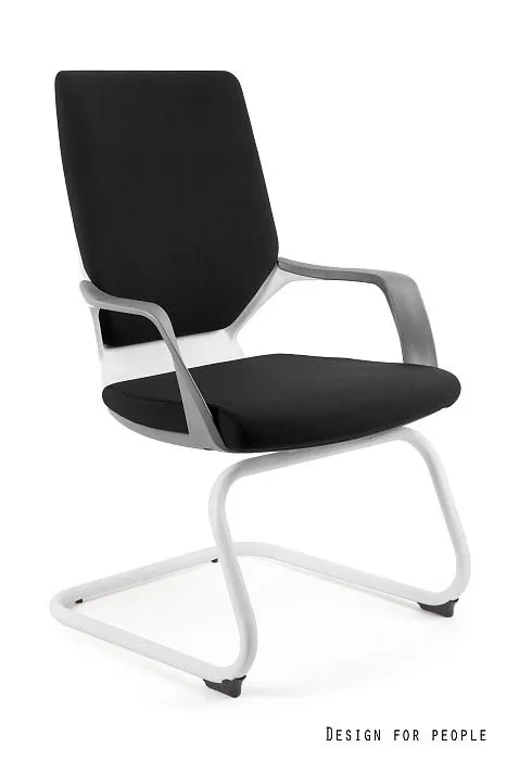 Fotel APOLLO SKID biały/czarny na płozie | MIRAT.