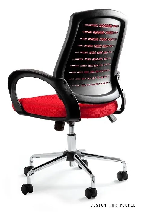 Fotel biurowy AWARD czerwony z kółkami jezdnymi i stałymi podłokietnikami | MIRAT. w stylu  kolekcja