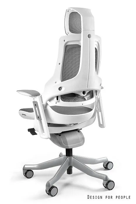 Fotel biurowy WAU biały/szary siatka | MIRAT.