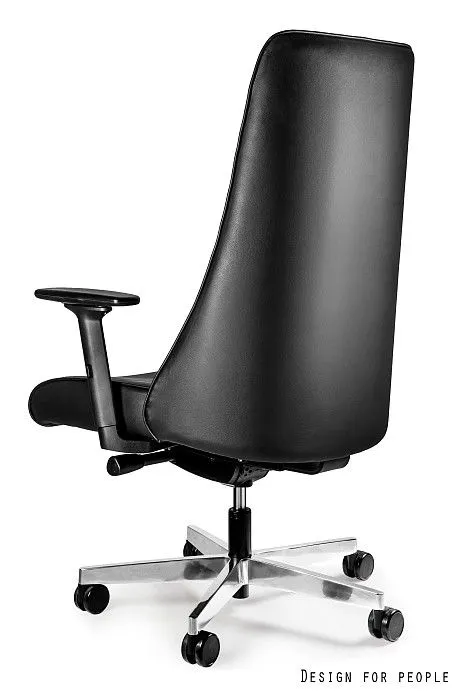 Fotel biurowy SAIL czarny/skóra naturalna do gabinetu | MIRAT.