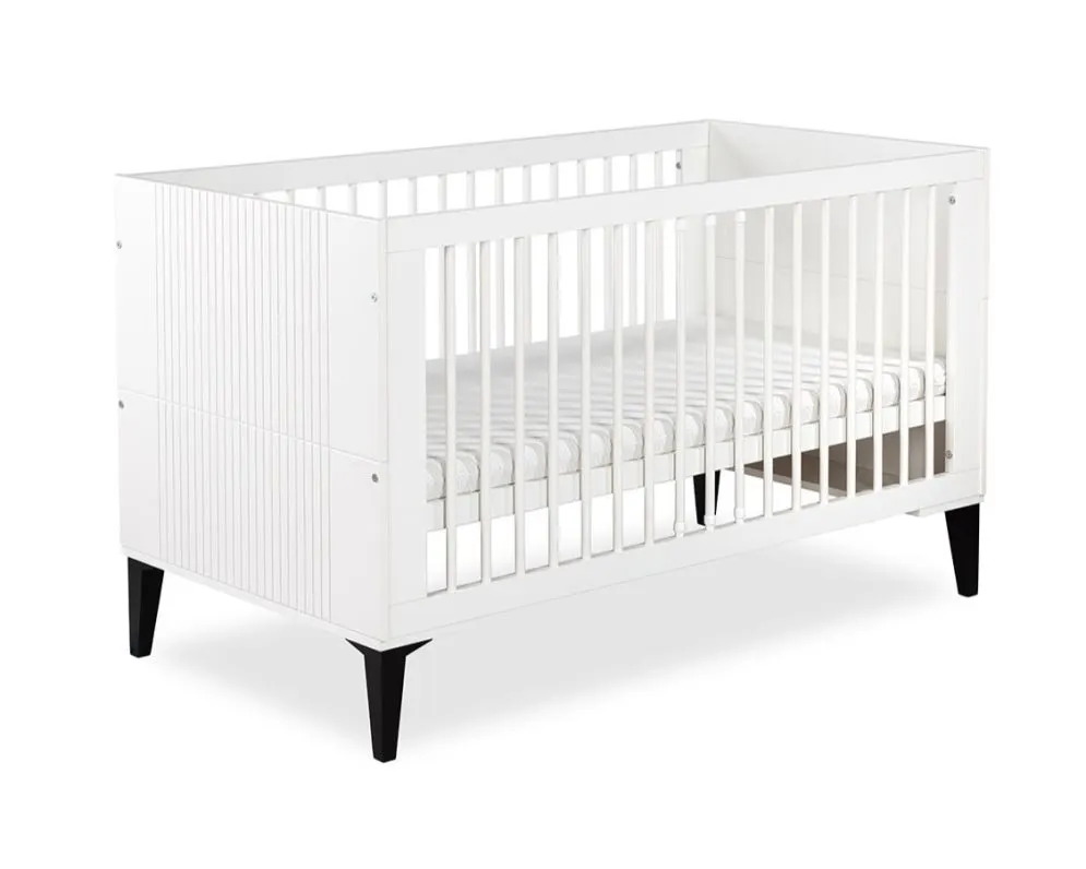 Łóżeczko dziecięce tapczanik MIA 140x70 białe/czarne rosnące z dzieckiem I sklep meblowy MIRAT. kolekcja MIA