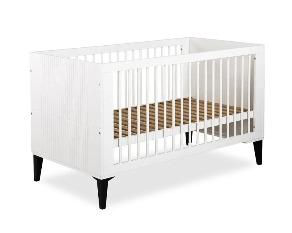 Łóżeczko dziecięce tapczanik MIA 140x70 białe/czarne rosnące z dzieckiem I sklep meblowy MIRAT. kolekcja MIA