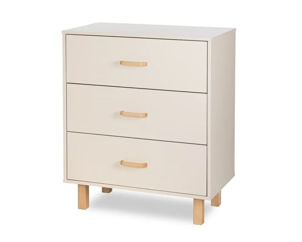 Komoda dla dzieci LAURA 80 3S buk/szampańska I sklep meblowy MIRAT. styl SKANDYNAWSKI kolekcja LAURA