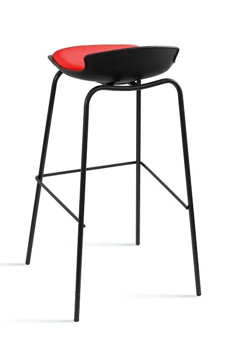 Hoker DUKE do kuchni i baru z czerwonym siedziskiem | MIRAT. w stylu LOFT kolekcja