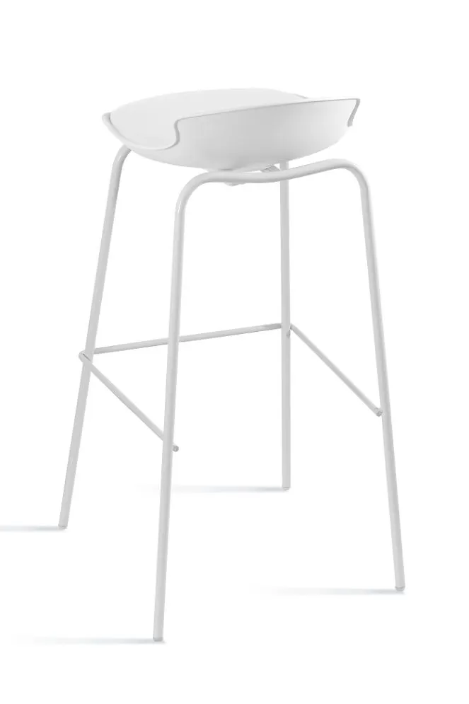 Hoker DUKE biały z metalową biała podstawą i podnóżkiem | MIRAT. w stylu  kolekcja