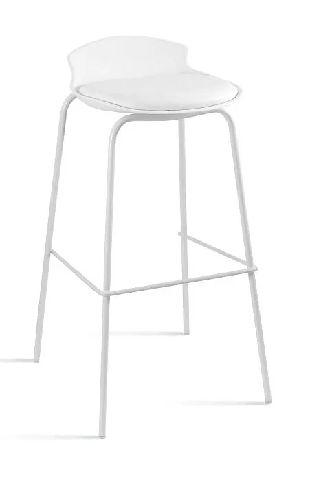 Hoker DUKE biały z metalową biała podstawą i podnóżkiem | MIRAT. w stylu  kolekcja
