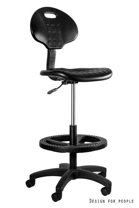 Fotel biurowy HALCON czarny specjalistyczny z podnóżkiem | MIRAT.