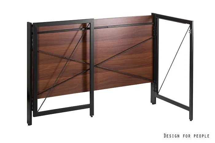 Biurko składane QUICK orzech/czarny w stylu loft | MIRAT. w stylu LOFT kolekcja