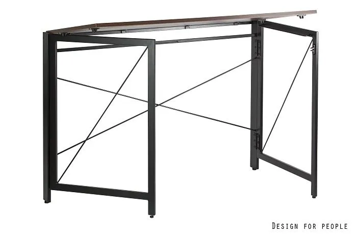 Biurko składane QUICK orzech/czarny w stylu loft | MIRAT. w stylu LOFT kolekcja