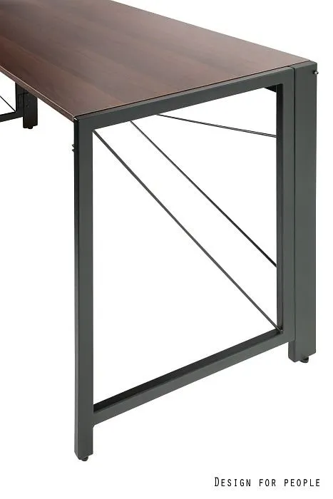 Biurko składane QUICK orzech/czarny w stylu loft | MIRAT. w stylu LOFT kolekcja