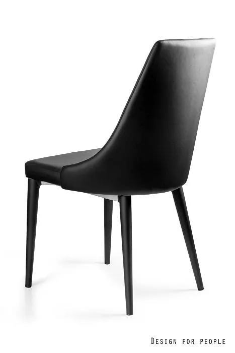 Krzesło SETINA czarne w całości z ekoskóry I MIRAT. styl LOFT, VINTAGE