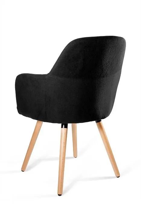 Krzesło LINE czarne tapicerowane nowoczesne do jadalni | MIRAT.