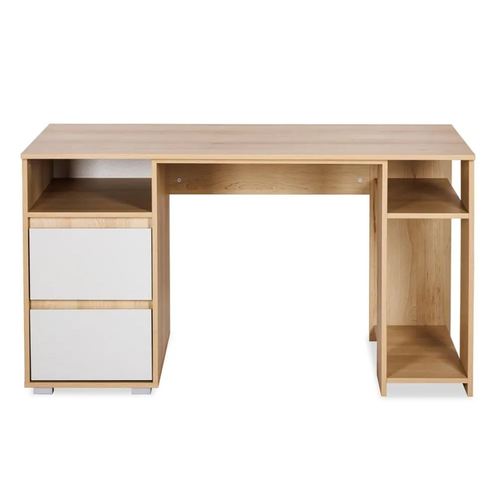 Biurko młodzieżowe DALIA 138cm buk/szare z szufladami I sklep meblowy MIRAT. styl SKANDYNAWSKI kolekcja DALIA