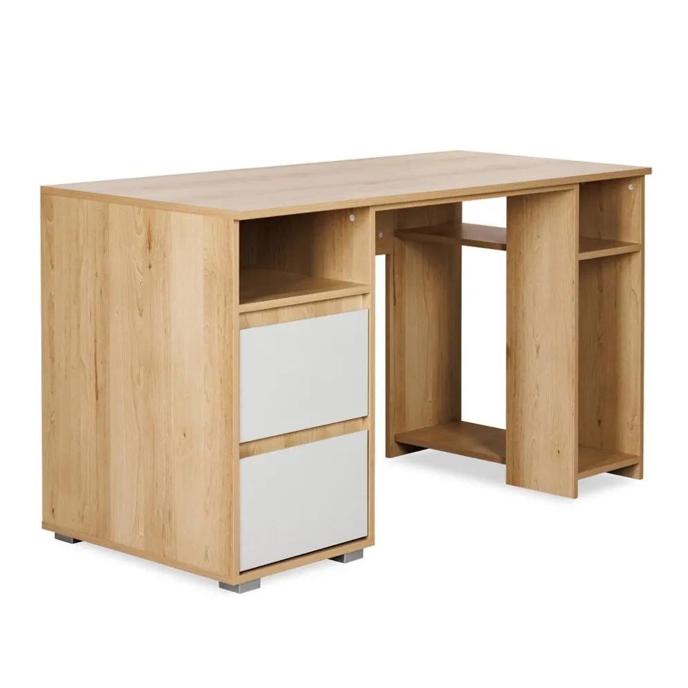 Biurko młodzieżowe DALIA 138cm buk/szare z szufladami I sklep meblowy MIRAT. styl SKANDYNAWSKI kolekcja DALIA