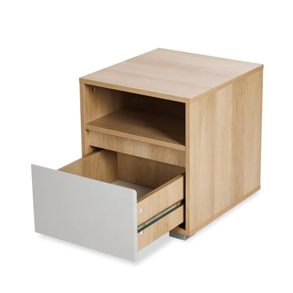 Szafka nocna DALIA 42cm buk/szara skandynawska I sklep meblowy MIRAT. styl SKANDYNAWSKI kolekcja DALIA