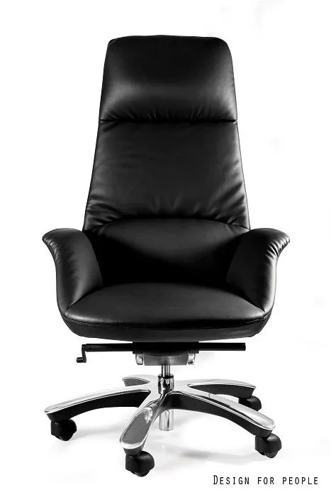 Fotel biurowy PATRON czarny z podłokietnikami stałymi | MIRAT.