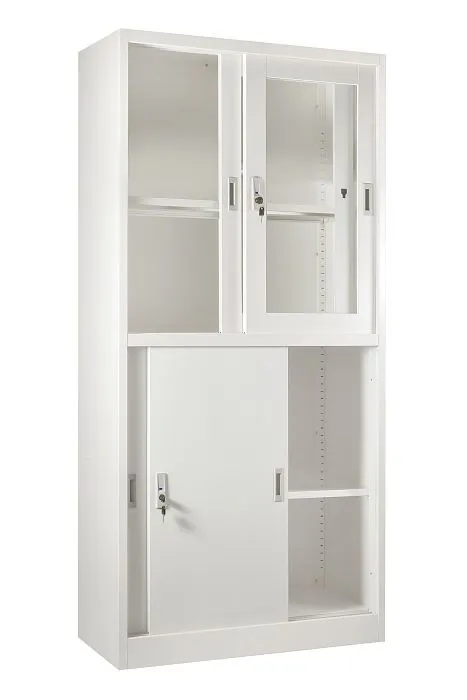 Szafka metalowa XD-015 biała do biura z drzwiami przesuwnymi | MIRAT. w stylu  kolekcja