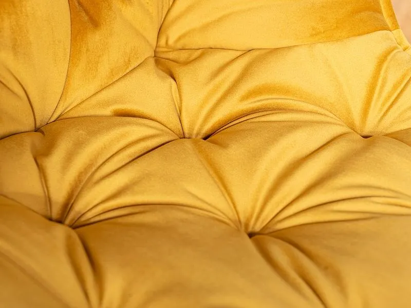 Zestaw krzeseł CHERRY VELVET 4 szt curry na metalowych nóżkach | MIRAT. w stylu GLAMOUR kolekcja