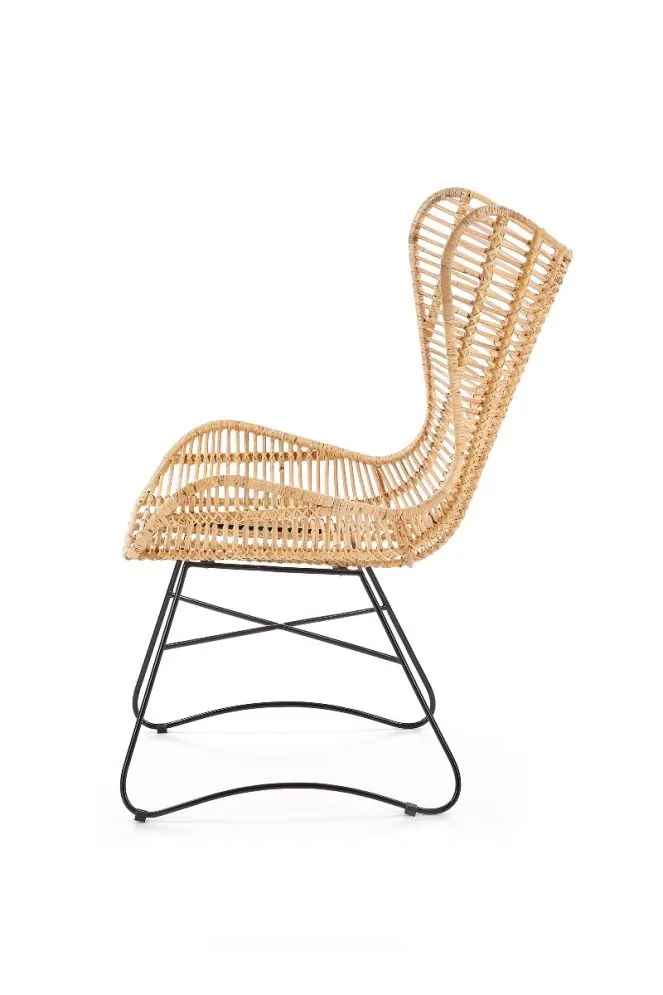 Krzesło INDIANA rattanowe typu uszak na metalowej podstawie | MIRAT. w stylu LOFT kolekcja