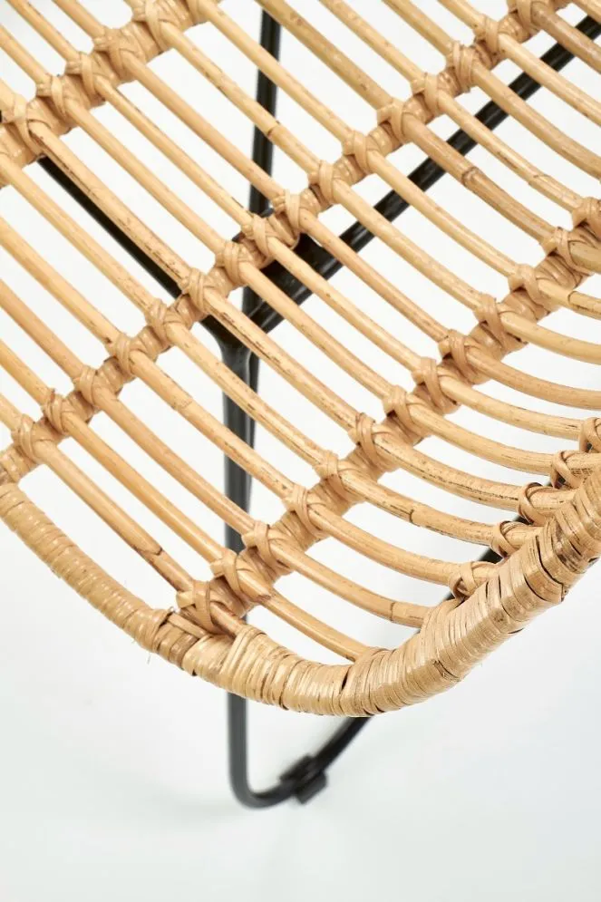 Krzesło INDIANA rattanowe typu uszak na metalowej podstawie | MIRAT. w stylu LOFT kolekcja