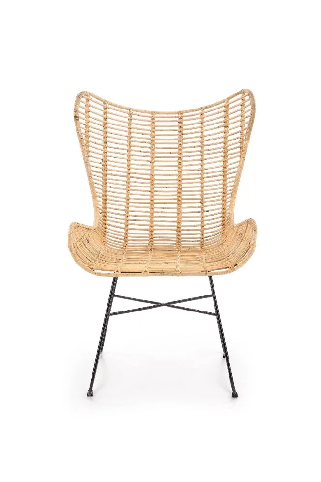 Krzesło INDIANA rattanowe typu uszak na metalowej podstawie | MIRAT. w stylu LOFT kolekcja