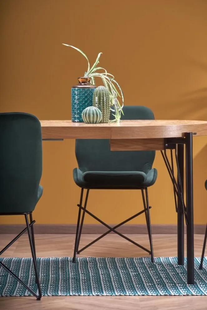 Stół INFERNO 100(300)x100 dąb/czarny rozkładany w stylu loft | MIRAT. styl LOFT