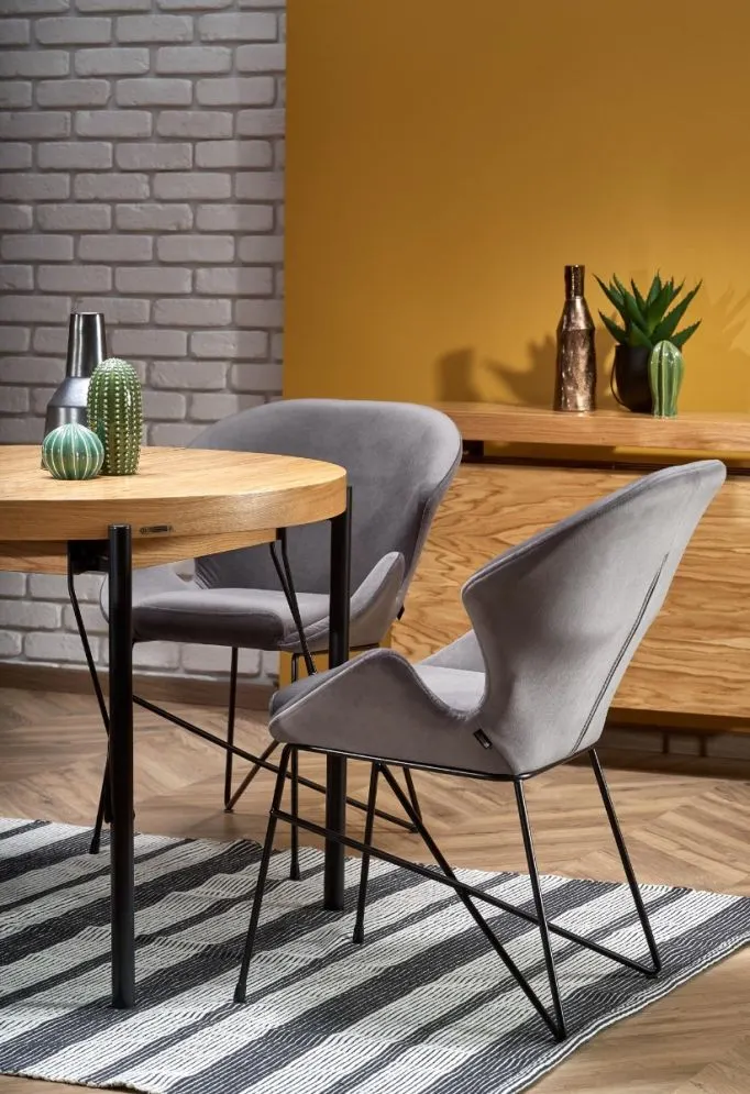 Stół INFERNO 100(300)x100 dąb/czarny rozkładany w stylu loft | MIRAT. styl LOFT