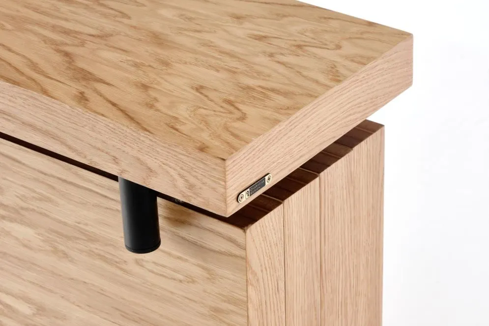 Konsola INFERNO 106x30 dąb/czarna w stylu loft | MIRAT. styl LOFT