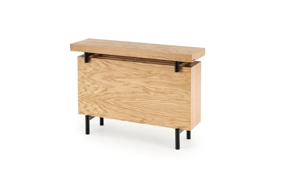 Konsola INFERNO 106x30 dąb/czarna w stylu loft | MIRAT. styl LOFT