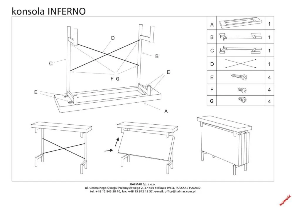 Konsola INFERNO 106x30 dąb/czarna w stylu loft | MIRAT. styl LOFT