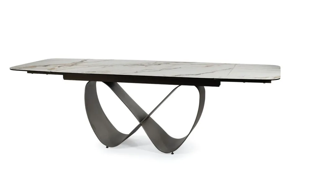 Stół INFINITY CERAMIC 160(240)x95 biały/brązowy I sklep meblowy MIRAT. styl GLAMOUR