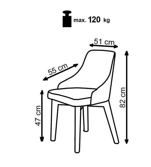 Krzesło tapicerowane TOLEDO szare/dąb sonoma nowoczesne I sklep meblowy MIRAT. styl KLASYCZNY
