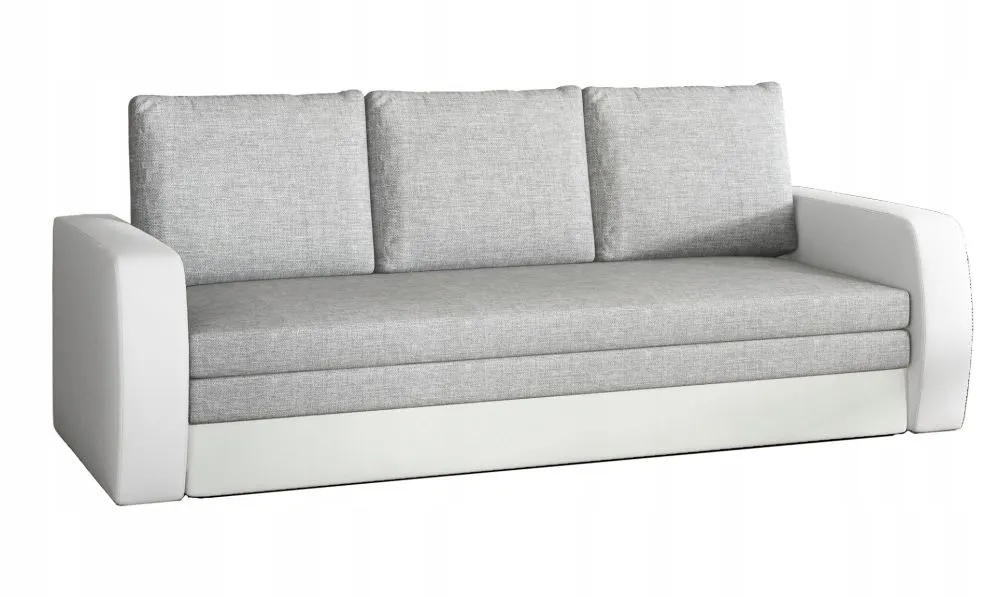 Sofa rozkładana z funkcją spania INVERSA szara/biała z pojemnikiem | MIRAT.