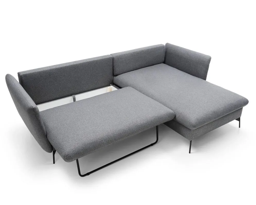 Narożnik z funkcją spania LINDA ciemny szary prawy rozkładany I sklep meblowy MIRAT.