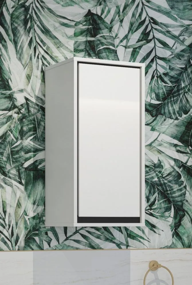 Szafka łazienkowa GAJA 1D 35cm biały połysk/czarna z półką I sklep meblowy MIRAT.  kolekcja GAJA