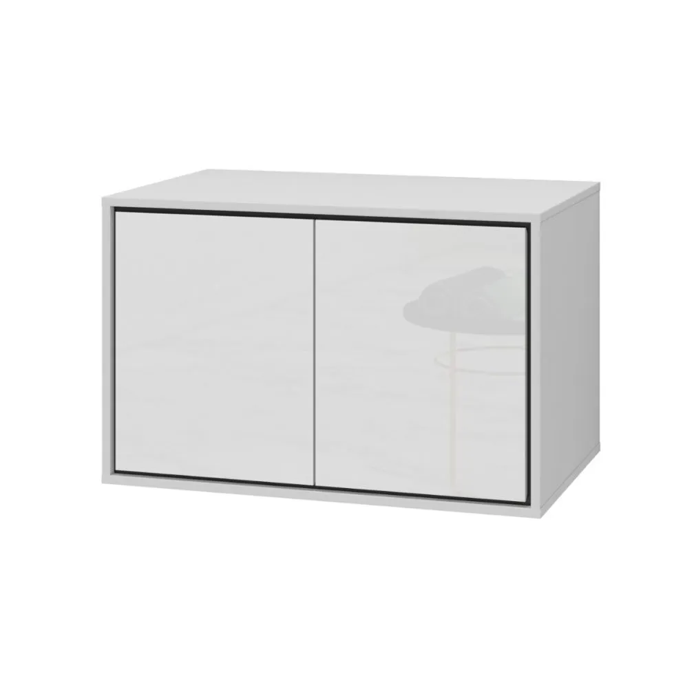 Wisząca szafka pod umywalkę nablatową GAJA 2D 78cm biały połysk/czarna I sklep meblowy MIRAT.  kolekcja GAJA