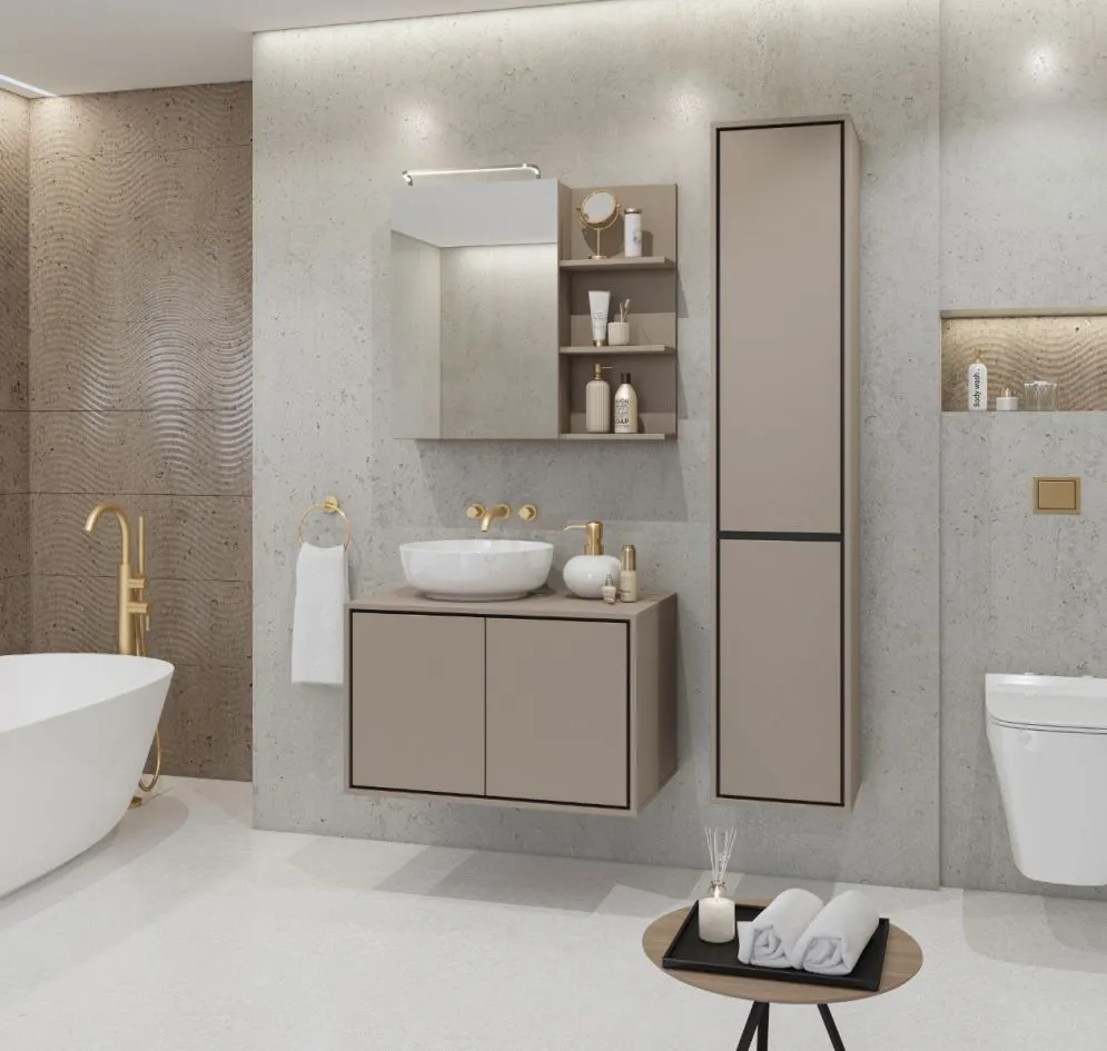 Wisząca szafka pod umywalkę nablatową GAJA 2D 78cm congo/czarna  I sklep meblowy MIRAT.  kolekcja GAJA