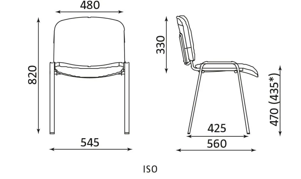 Krzesło ISO chrom EF078 niebieskie biurowe z metalowymi nogami | MIRAT.